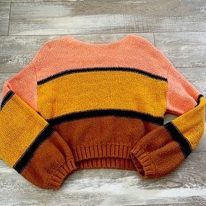 women’s billabong striped cropped sweater size M SEE DESCRIPTION